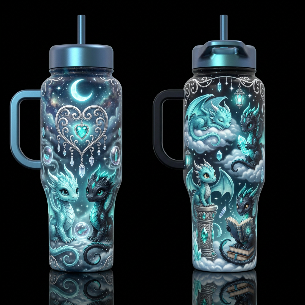 dream of dragons water bottle design