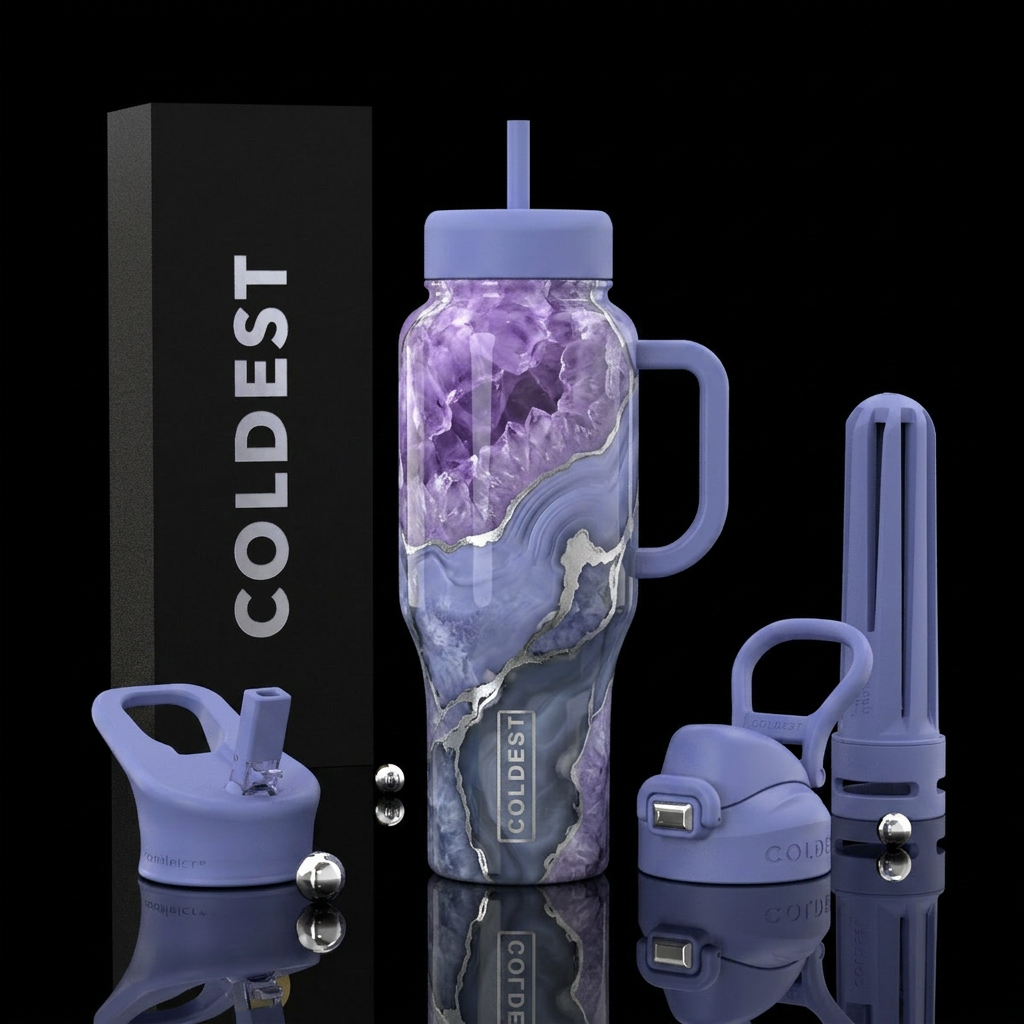 Crushed lavender Elixir water bottle design