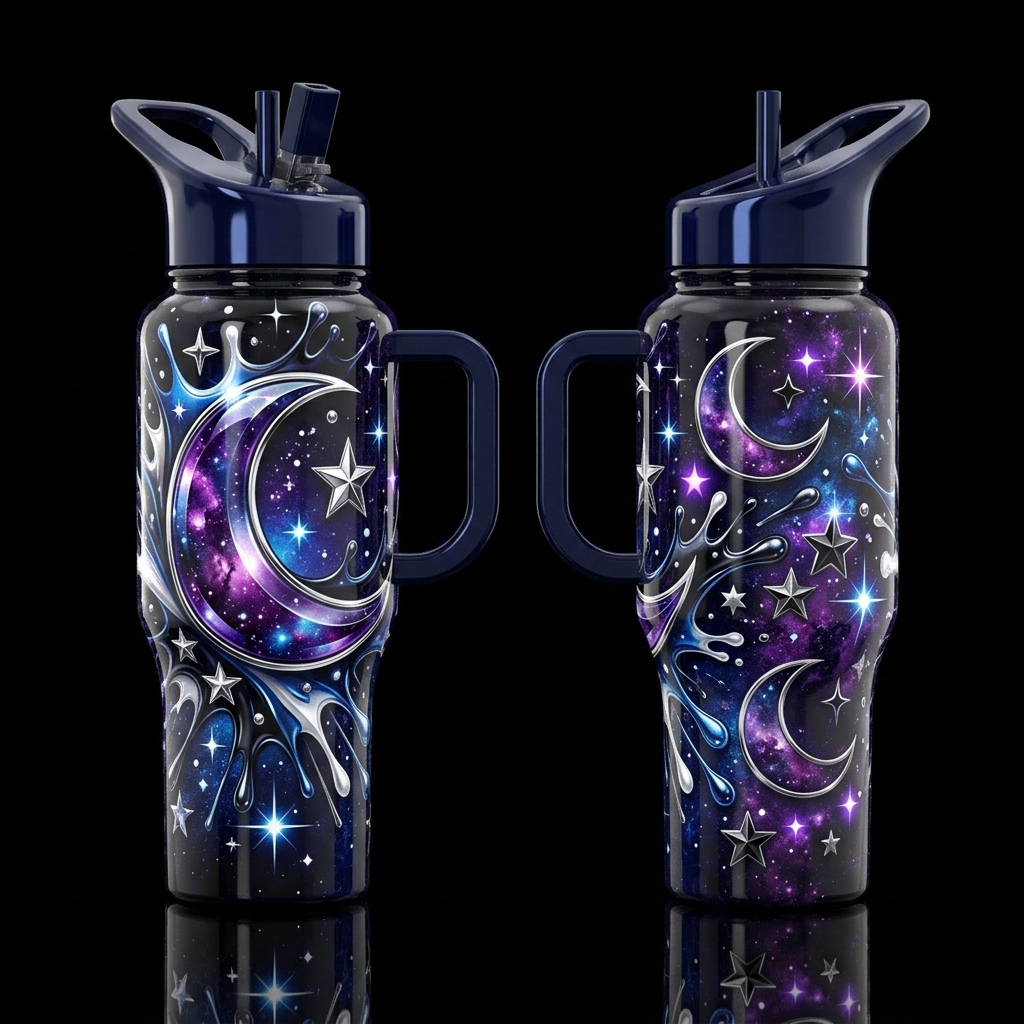 Celestial Splash water bottle design