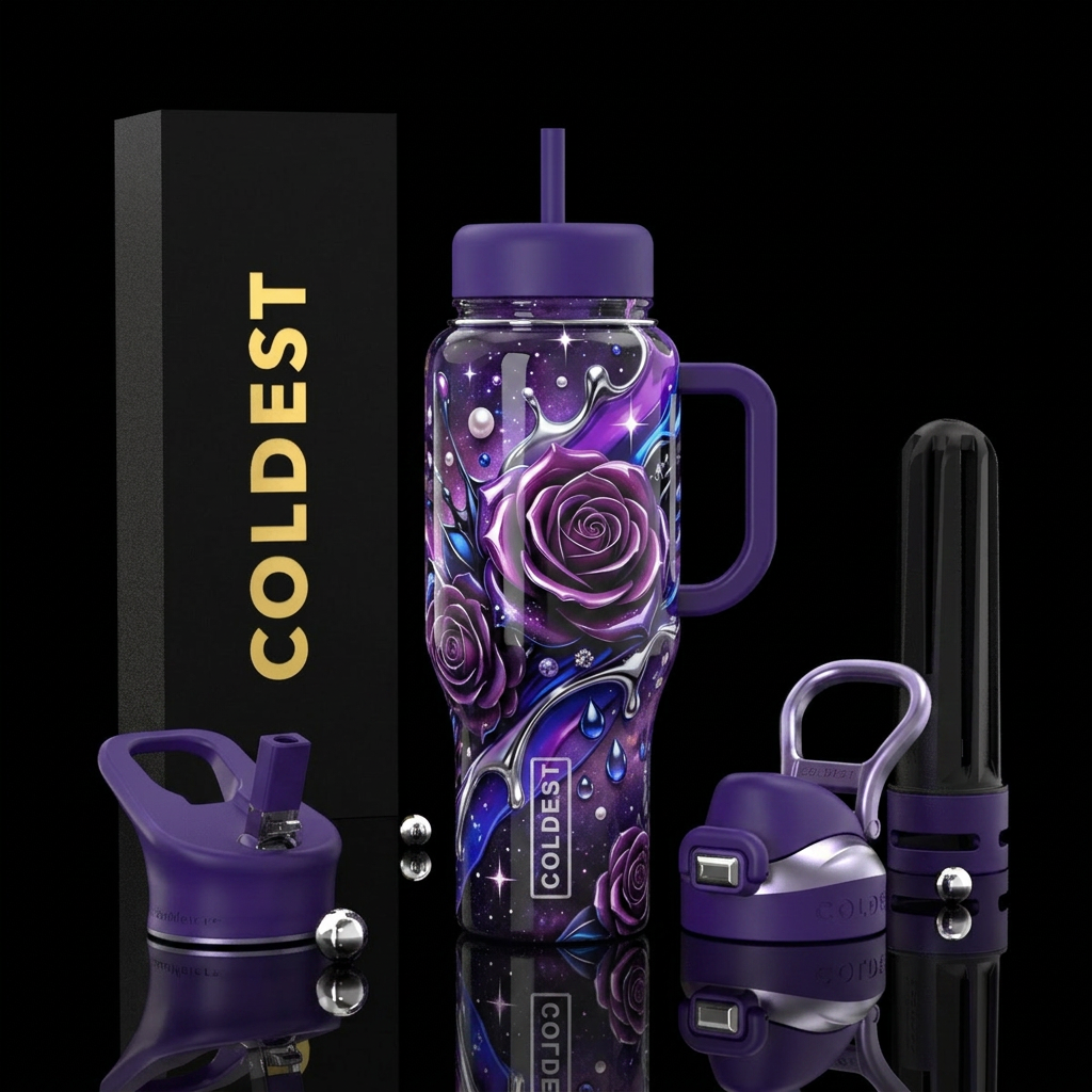 Painted Roses water bottle design