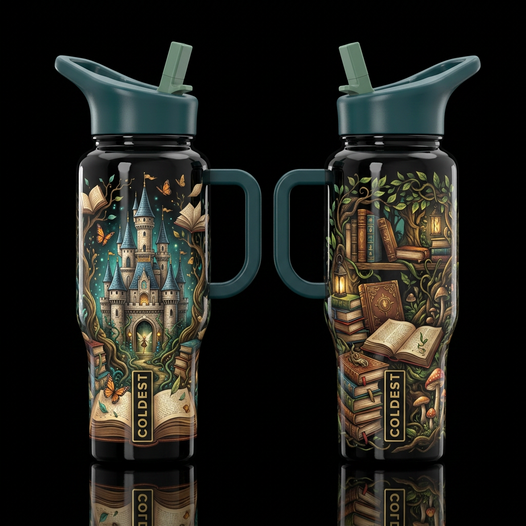 Castle of Endless Tales water bottle design