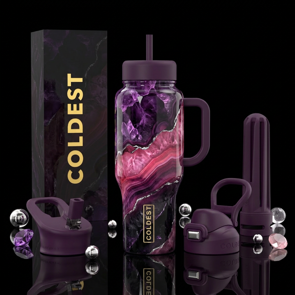 Blackberry Blush Elixir water bottle design