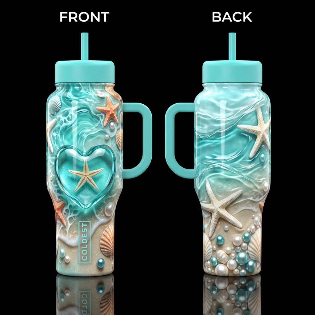 Heart of the ocean water bottle design