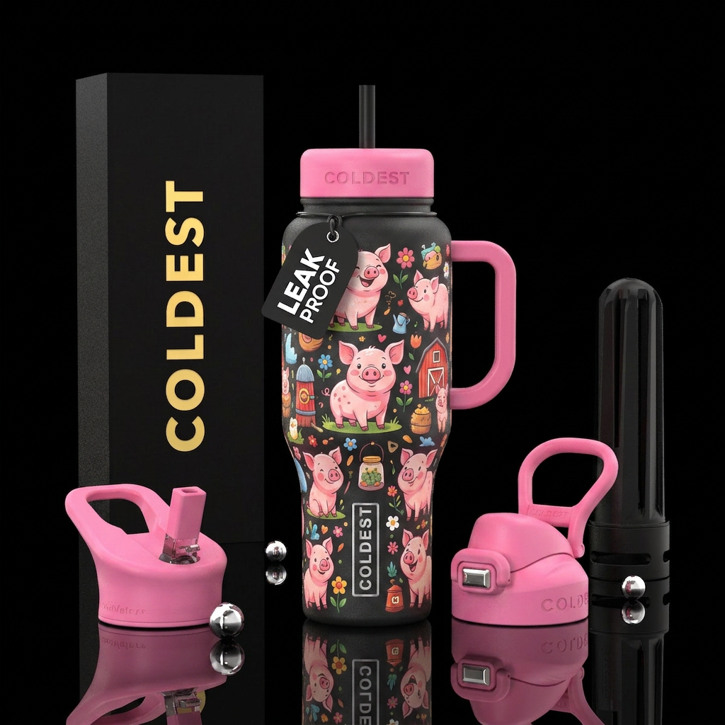 Barnyard Pigs water bottle design