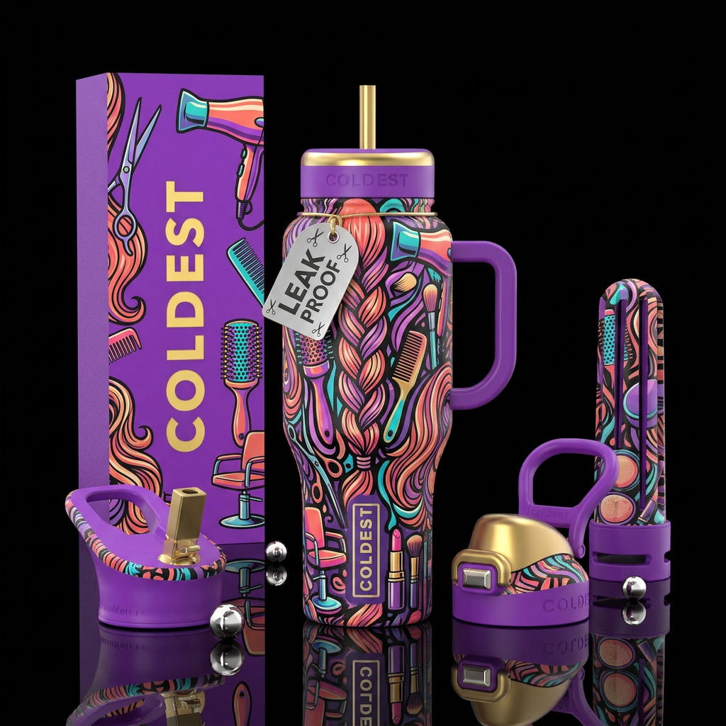 Good Hair, Good Mood, Good Day water bottle design