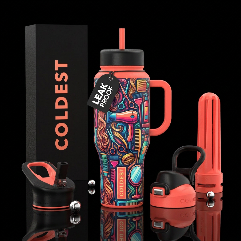 Beautiful hair, beautiful life water bottle design