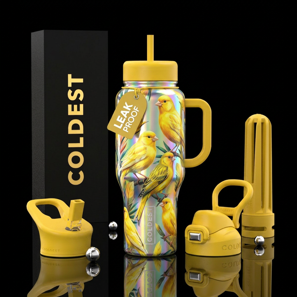 Canary Island water bottle design