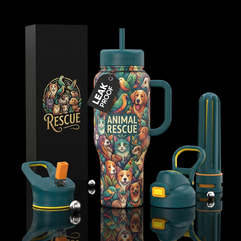 Amazing Animal Rescues water bottle design