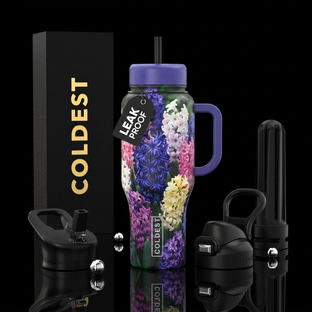 Vivid Hyacinths water bottle design