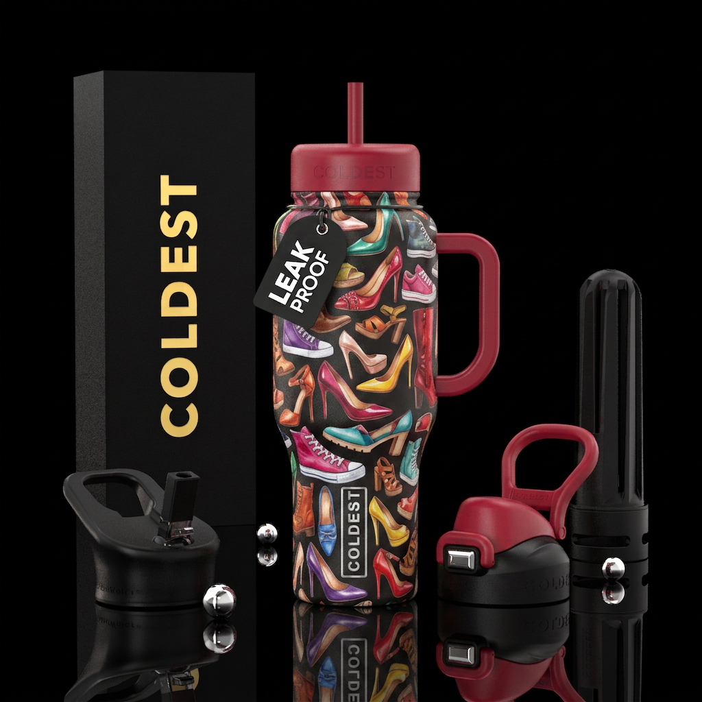 Closet Full of Shoes water bottle design