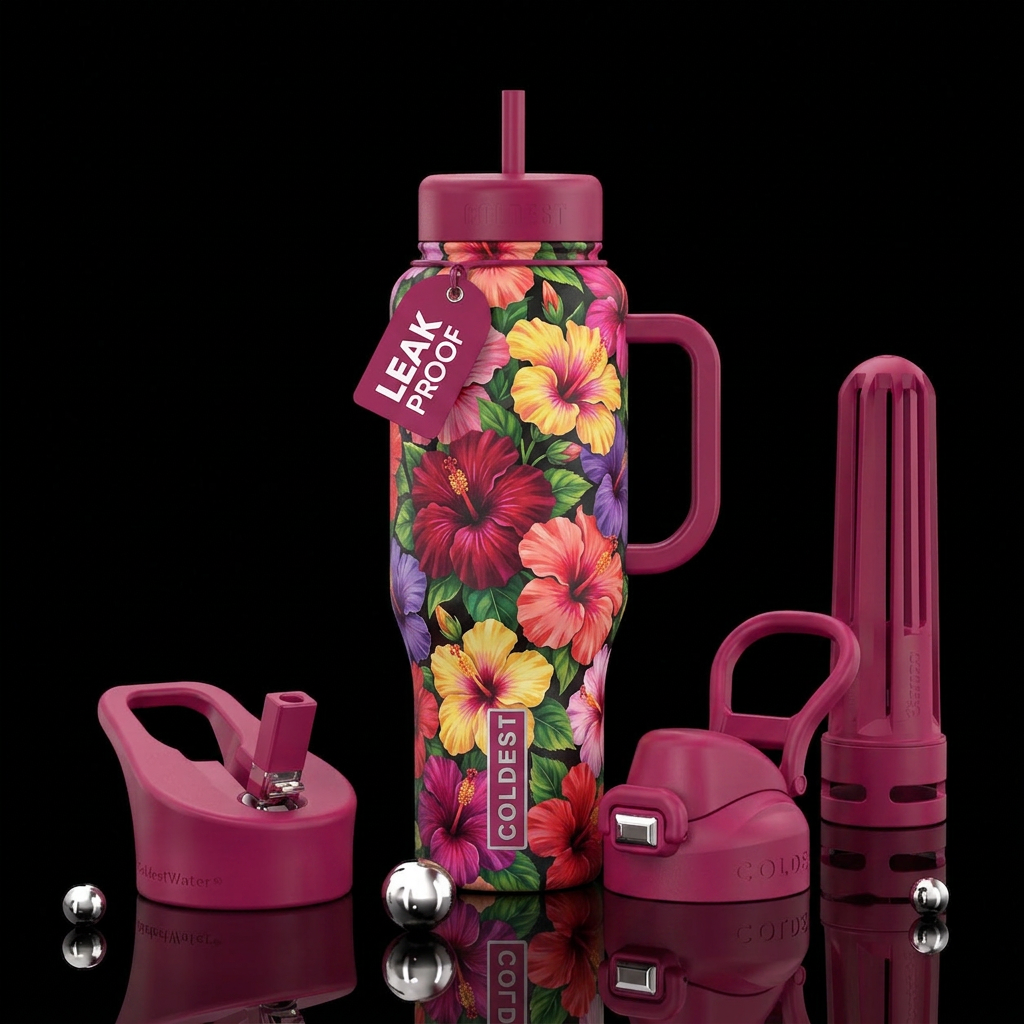 Hibiscus in Every Color water bottle design