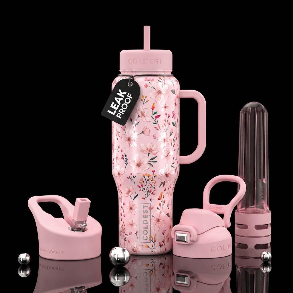 Cherry Blossoms in Bloom water bottle design