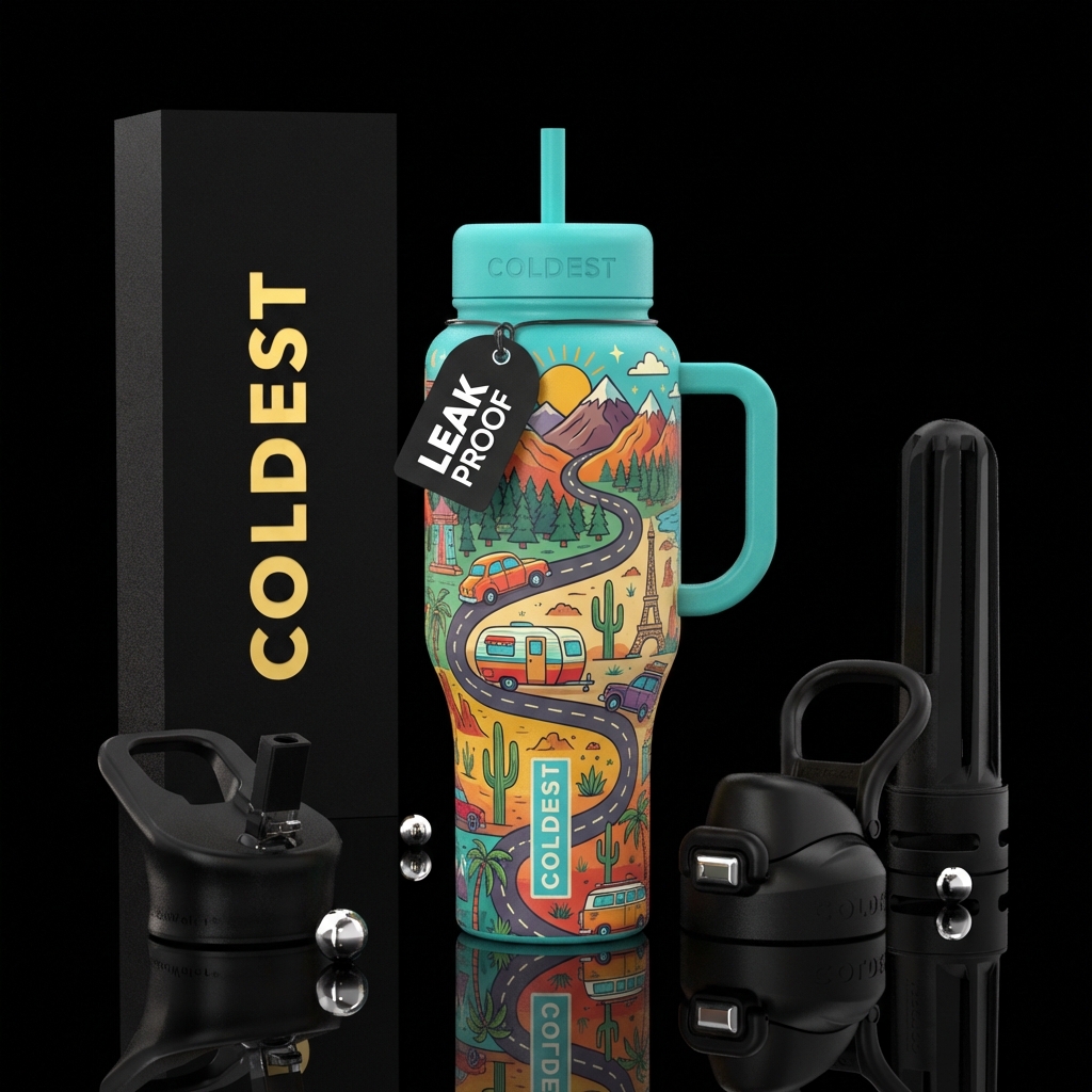 Road trip water bottle design