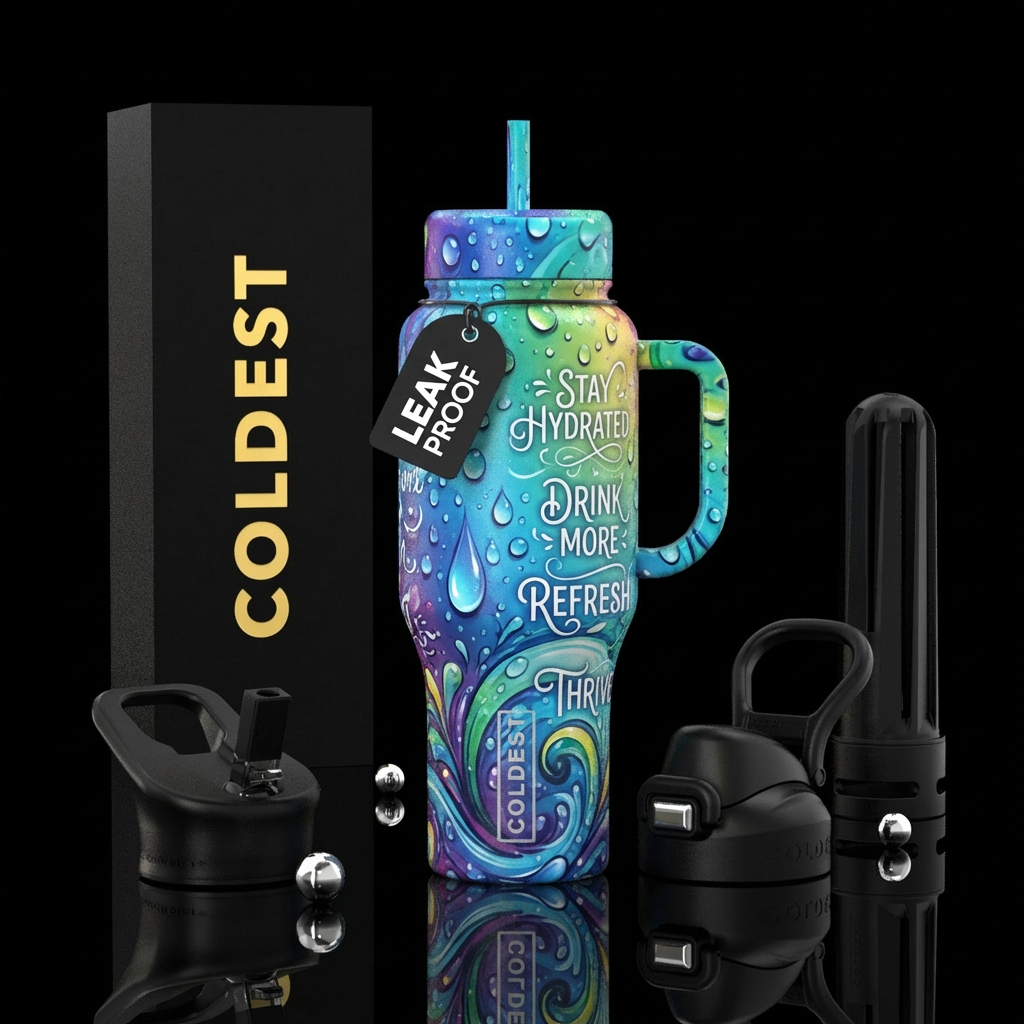 Inspirational quotes water bottle design