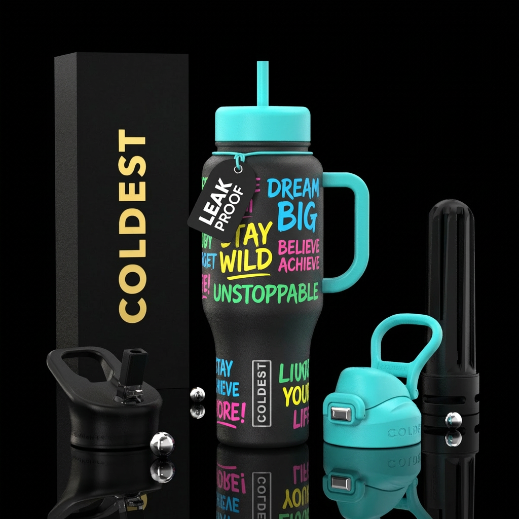 Inspirational quotes water bottle design
