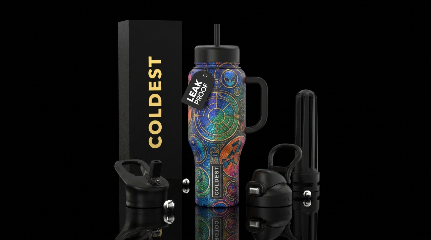 Crop circles water bottle design