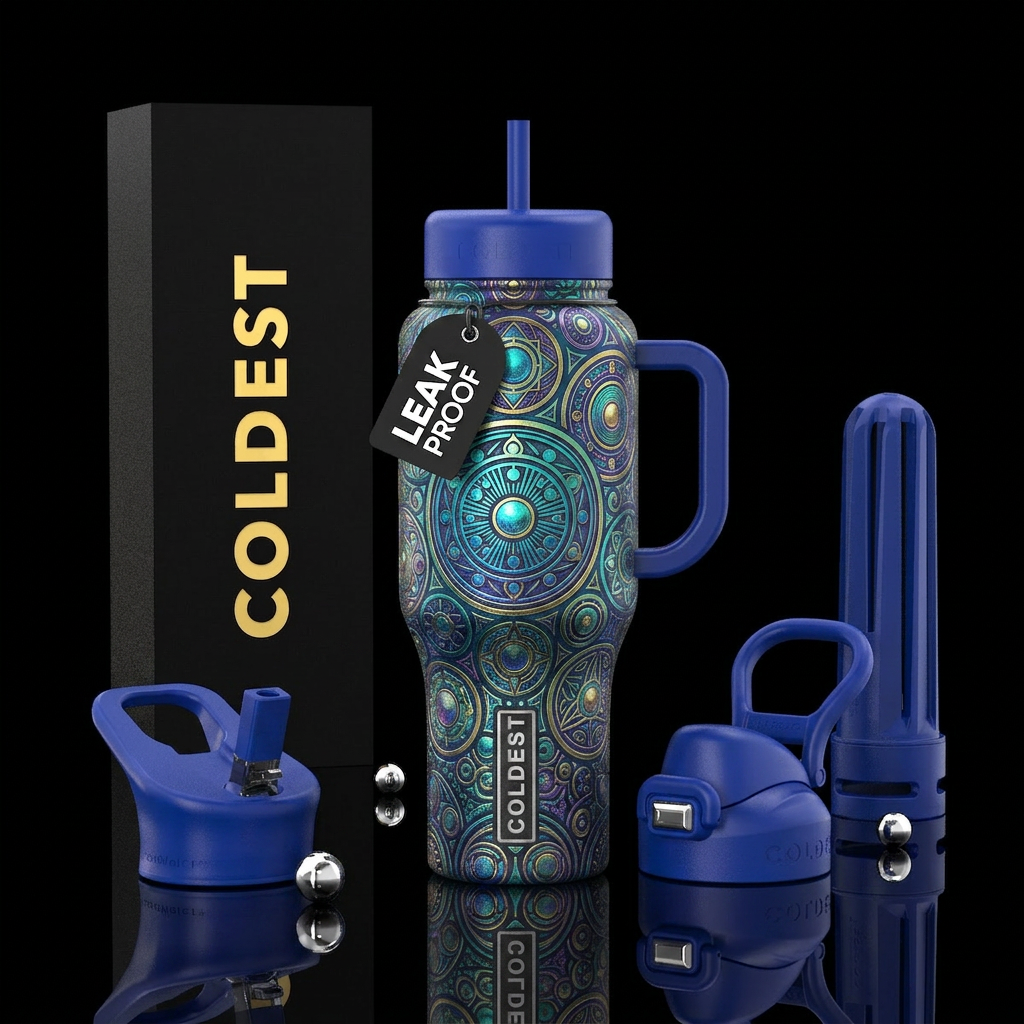 Crop circles water bottle design