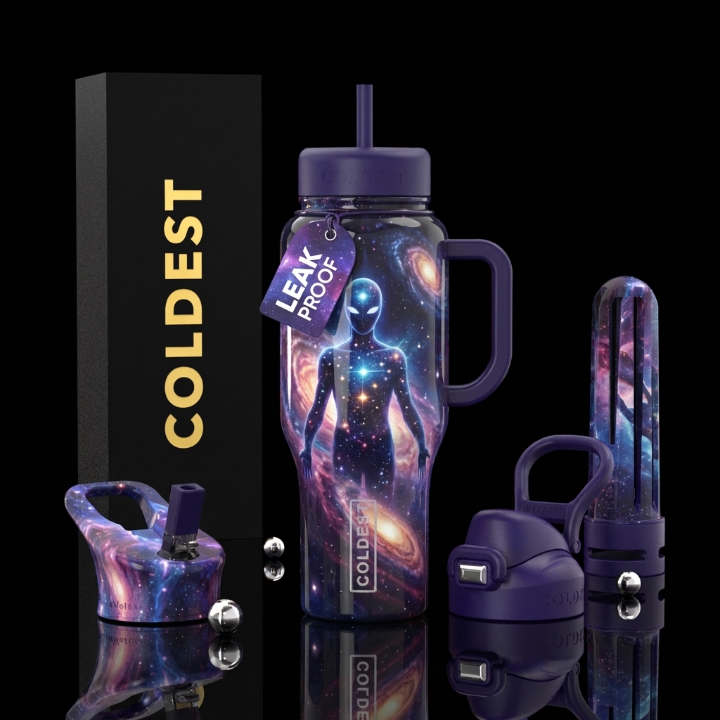 Cosmic universe, starry being water bottle design