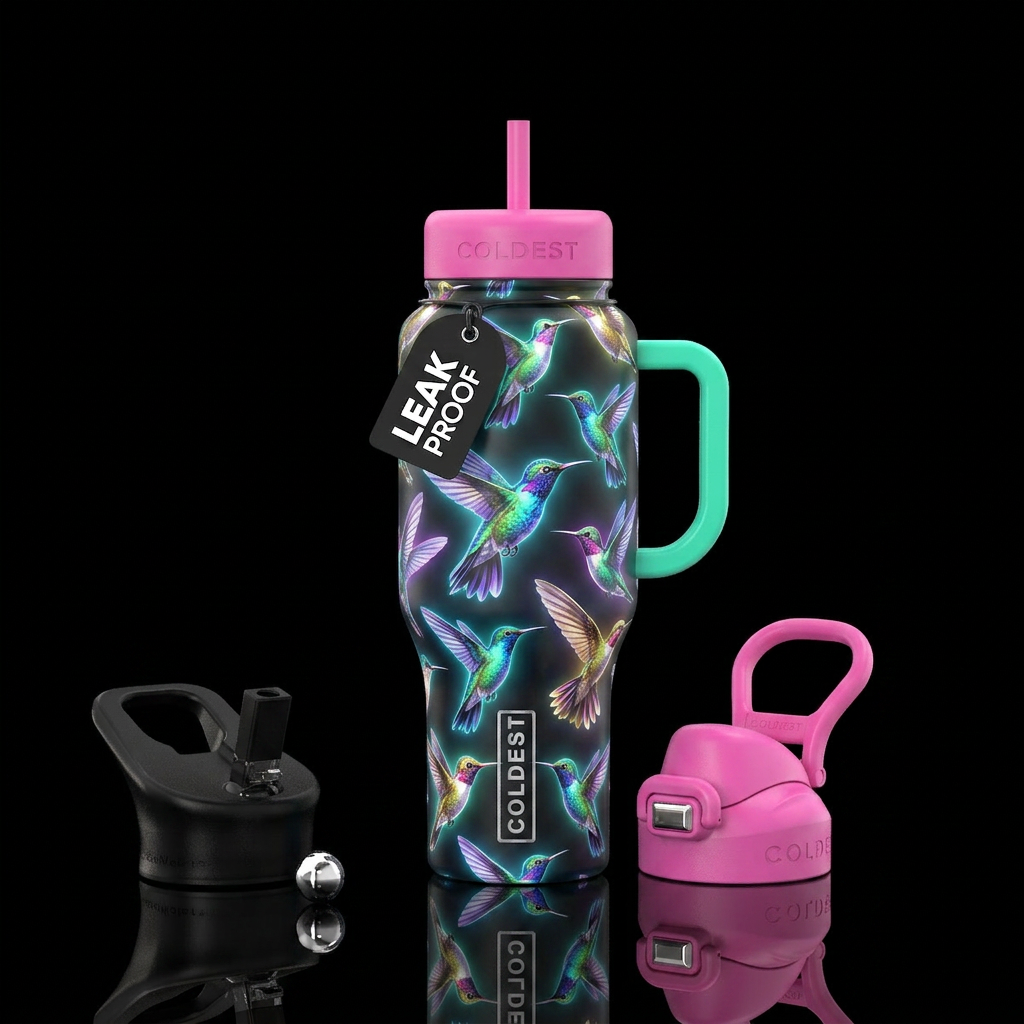 Glowie hummingbird water bottle design