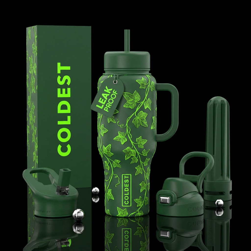 Neon ivy water bottle design