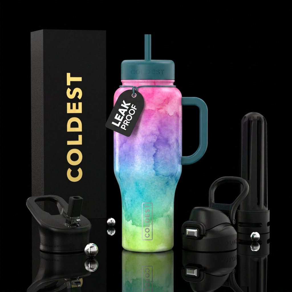 Watercolors ombre down bottle water bottle design