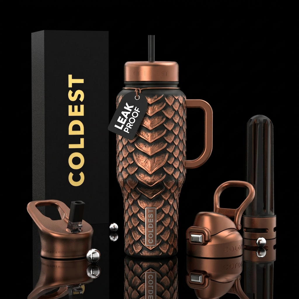 Copper Dragon water bottle design