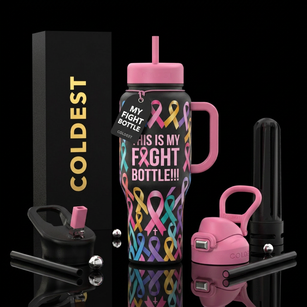 THIS IS MY FIGHT BOTTLE water bottle design