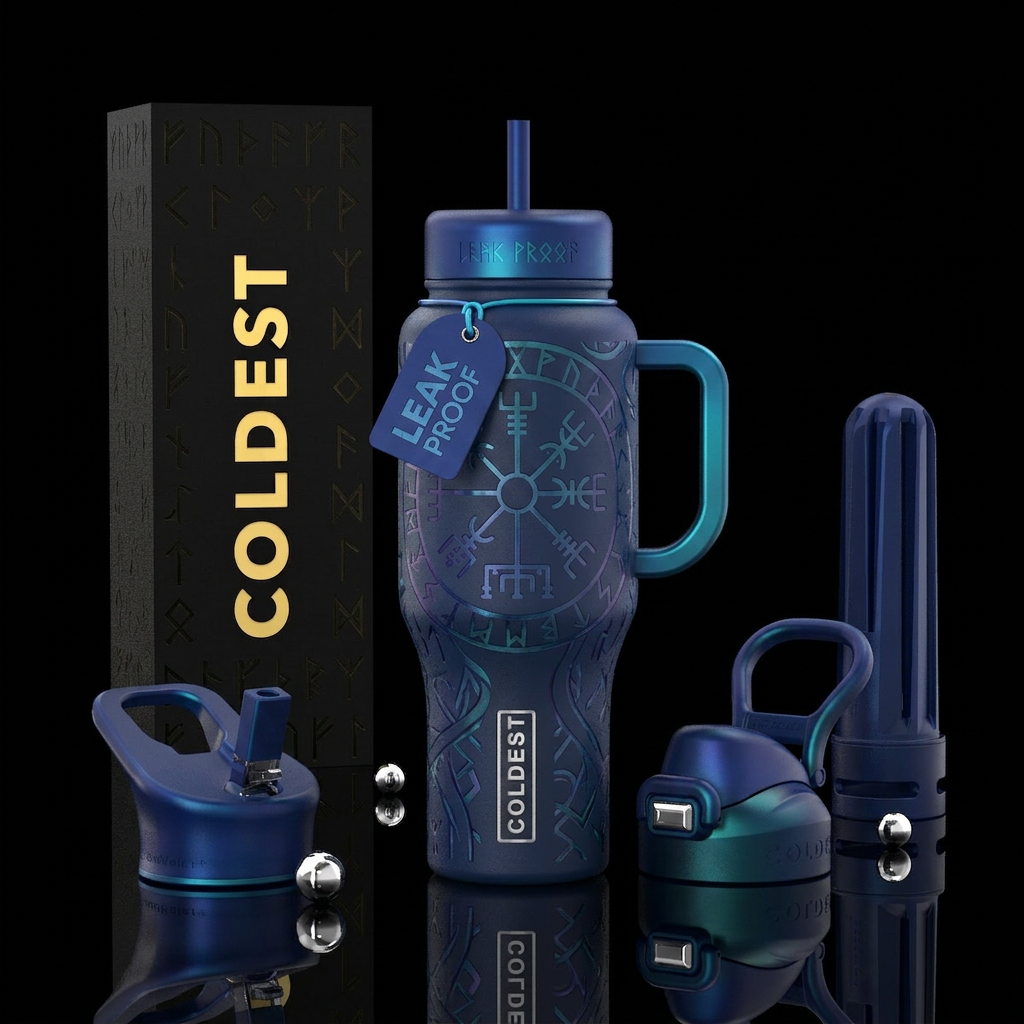 Icelandic Runes, staves water bottle design