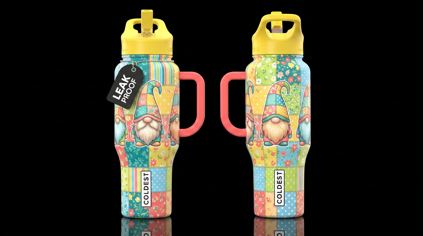 please show both the front and back bottle, large ... water bottle design