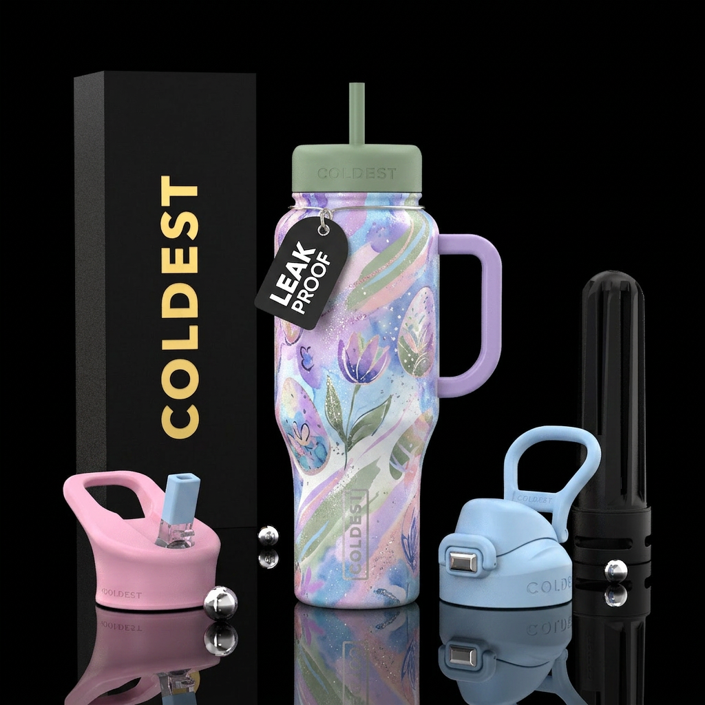 stylistic, luxurious, abstract Easter pattern, spa... water bottle design