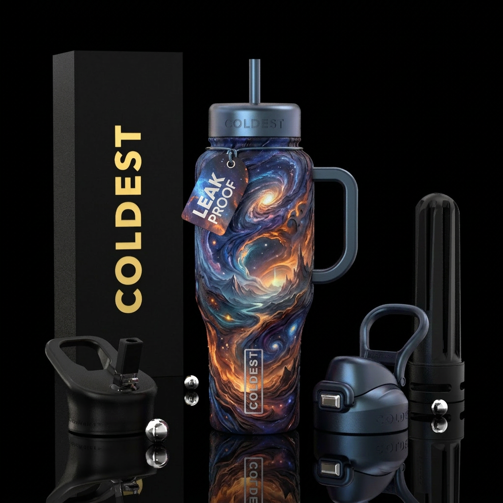 abstract, luxurious, artistic, dark mood, stylisti... water bottle design