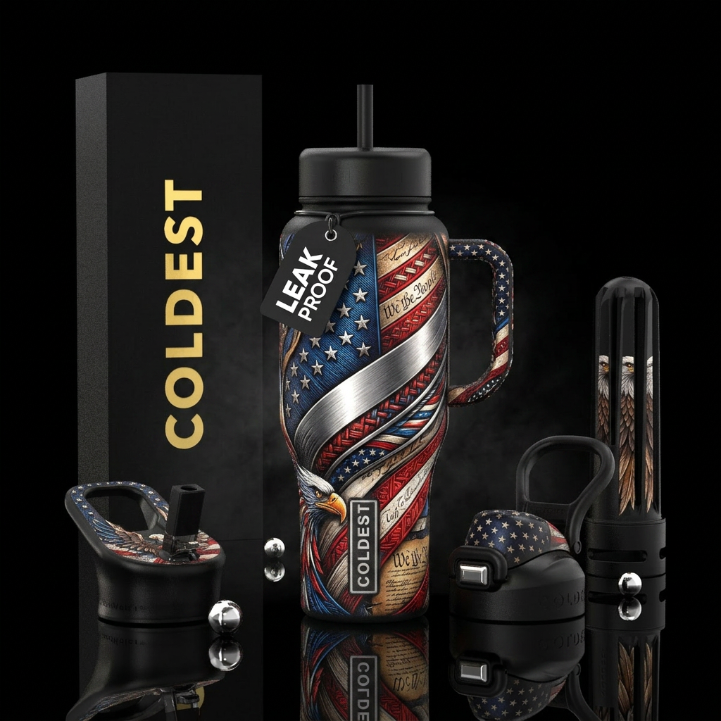 patriotic, abstract, luxurious, stylistic, rugged,... water bottle design