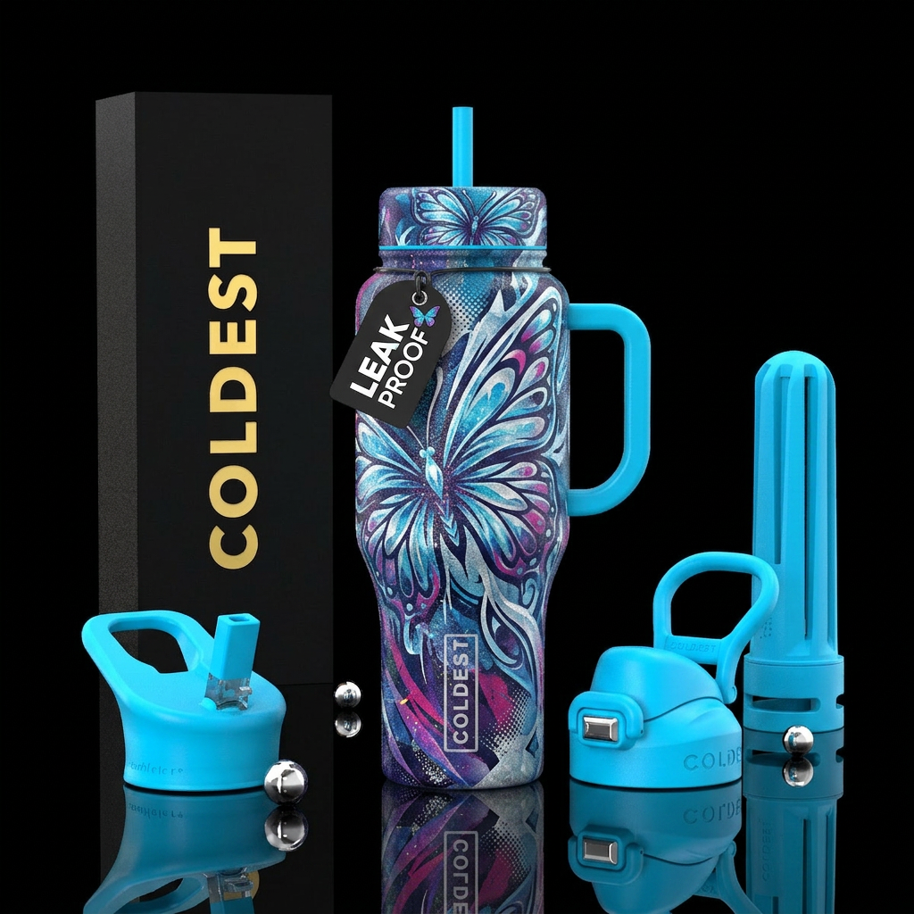 flowing, abstract, edgy, sparkly, half-tone, grung... water bottle design