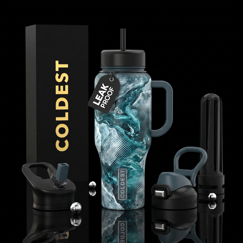 flowing, realism, abstract, edgy, half-tone, grung... water bottle design