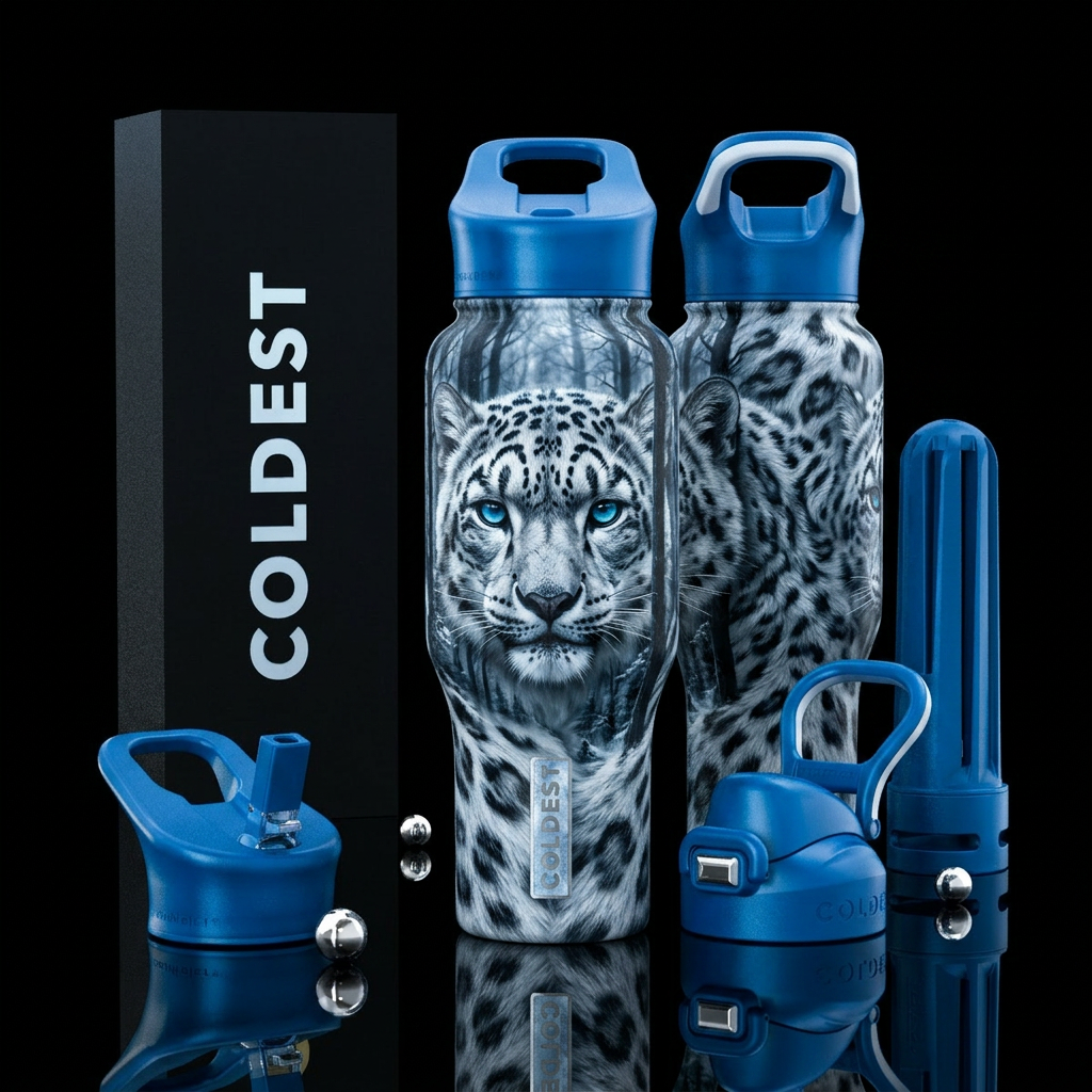 please show both the front and back of the bottle,... water bottle design
