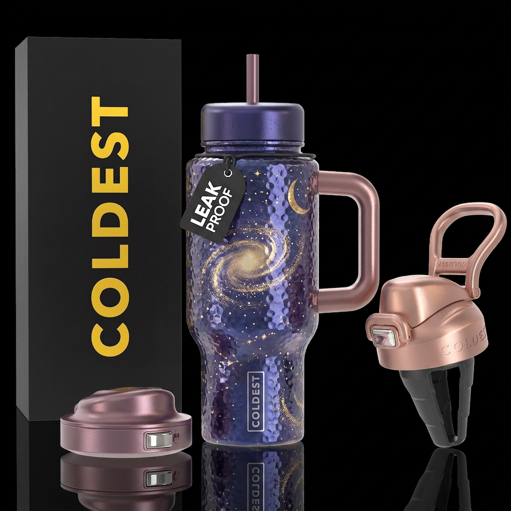 celestial, hammered, captivating, dreamy, energeti... water bottle design