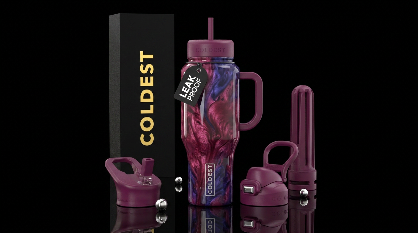 berry color, blueberry color, stylistic, artistic,... water bottle design