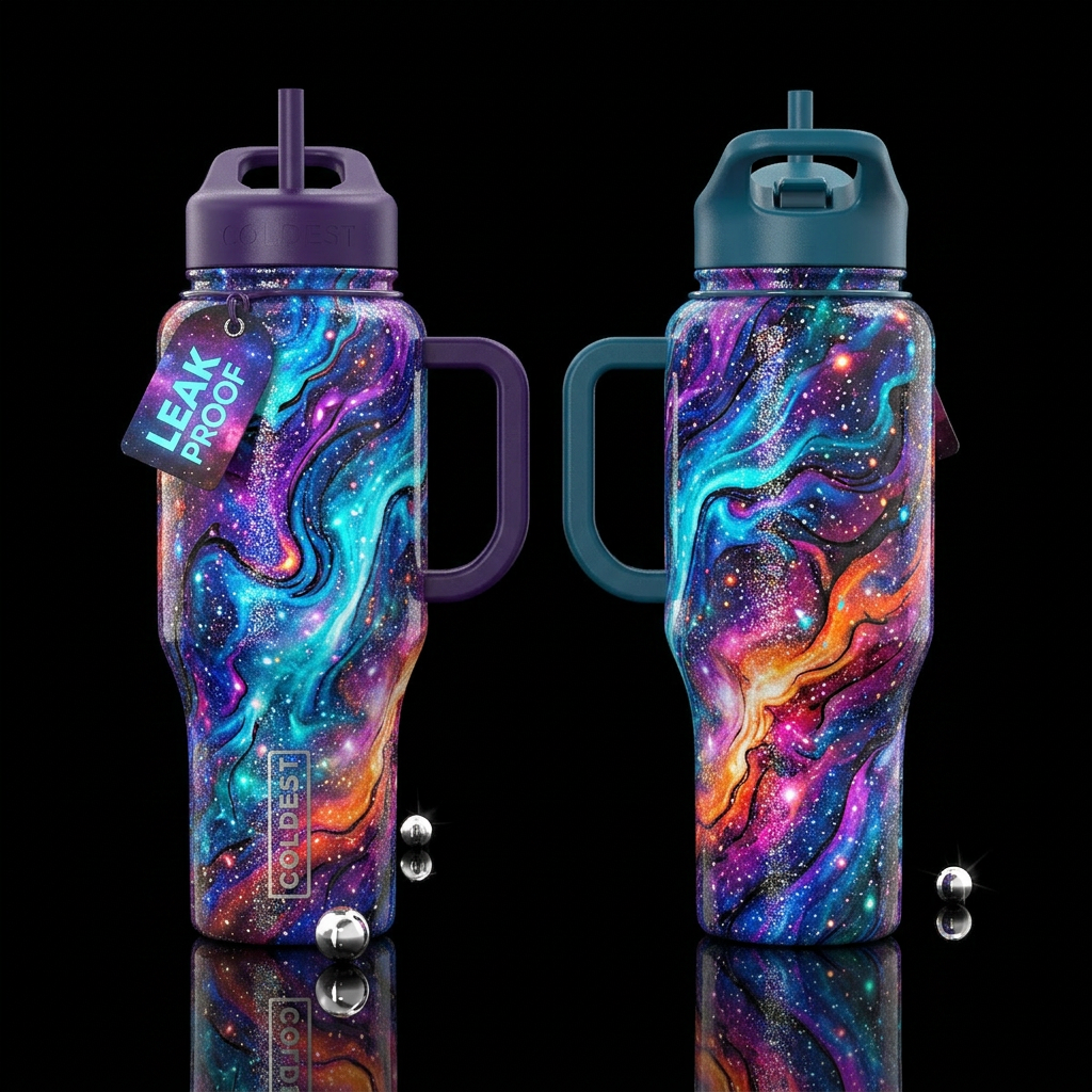 please show both the front and back of the bottle,... water bottle design