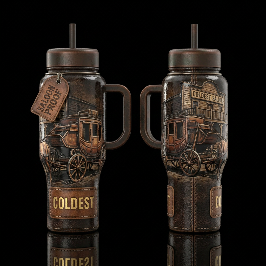 glossy, realism, please show both the front and ba... water bottle design