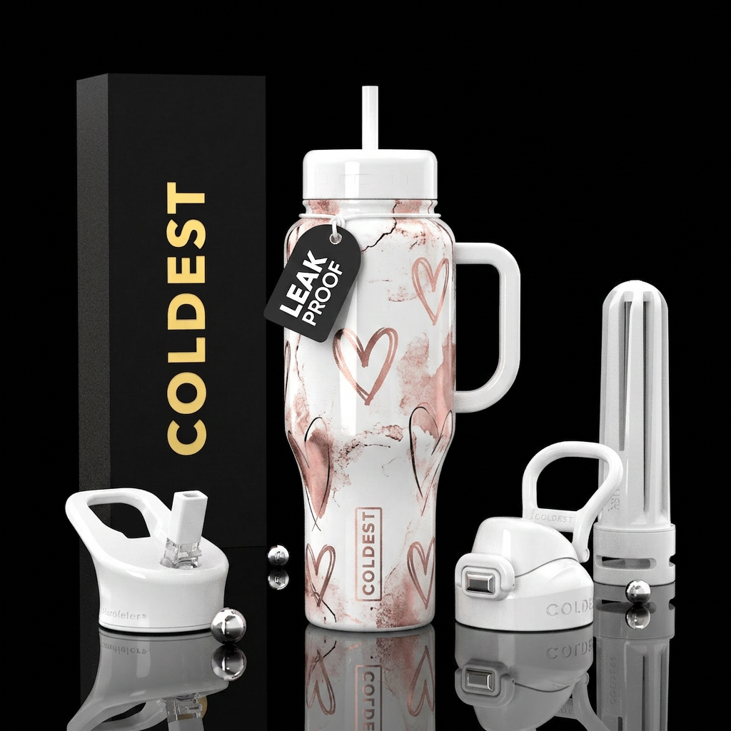 glossy, realism, please show both the front and ba... water bottle design