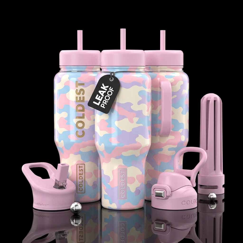 glossy, realism, please show both the front and ba... water bottle design