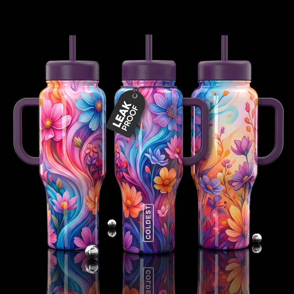 please show both the front and back of the bottle,... water bottle design