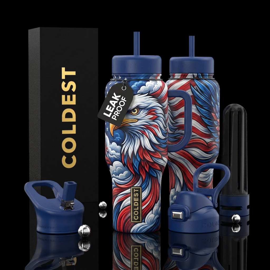 glossy, realism, please show both the front and ba... water bottle design