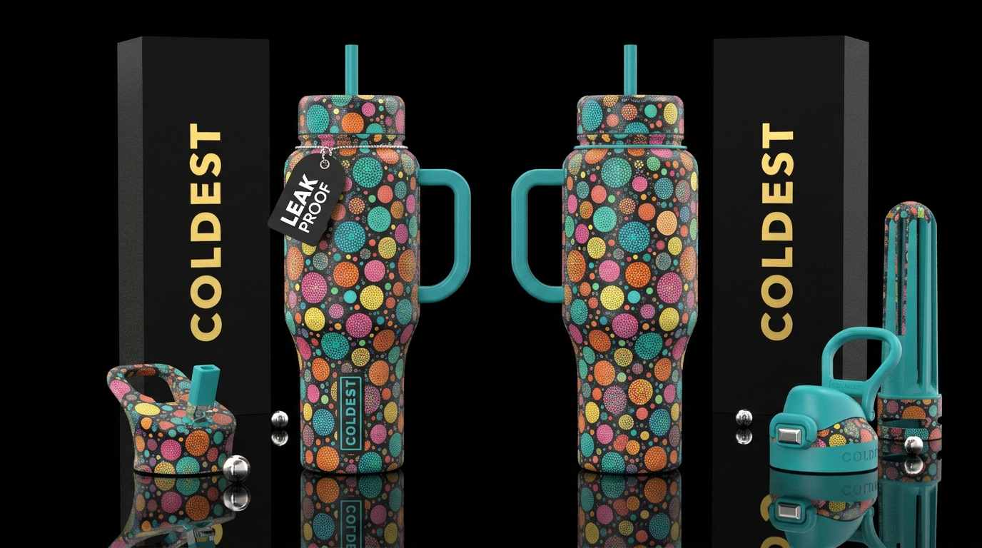 glossy, realism, please show both the front and ba... water bottle design