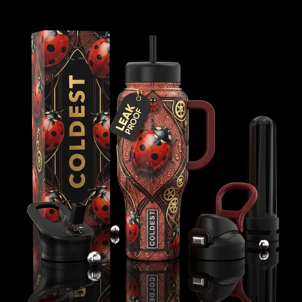 realism, please show both the front and back of th... water bottle design