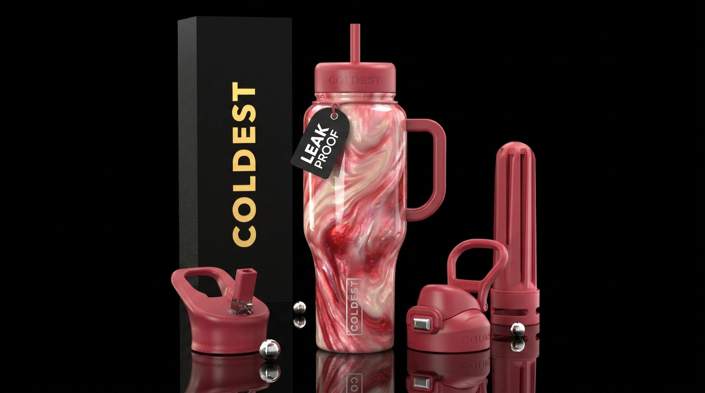 Strawberries and Cream water bottle design
