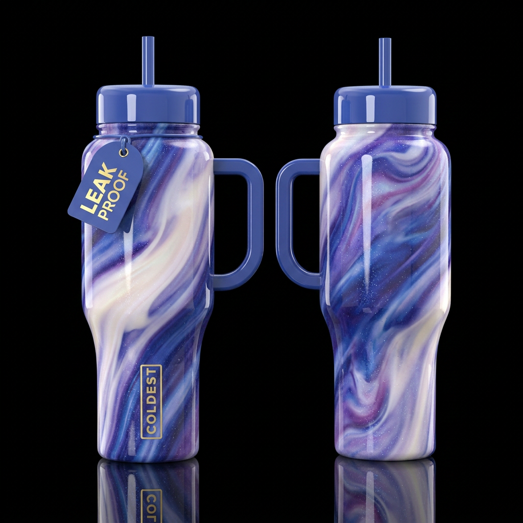 Blueberries and Cream water bottle design