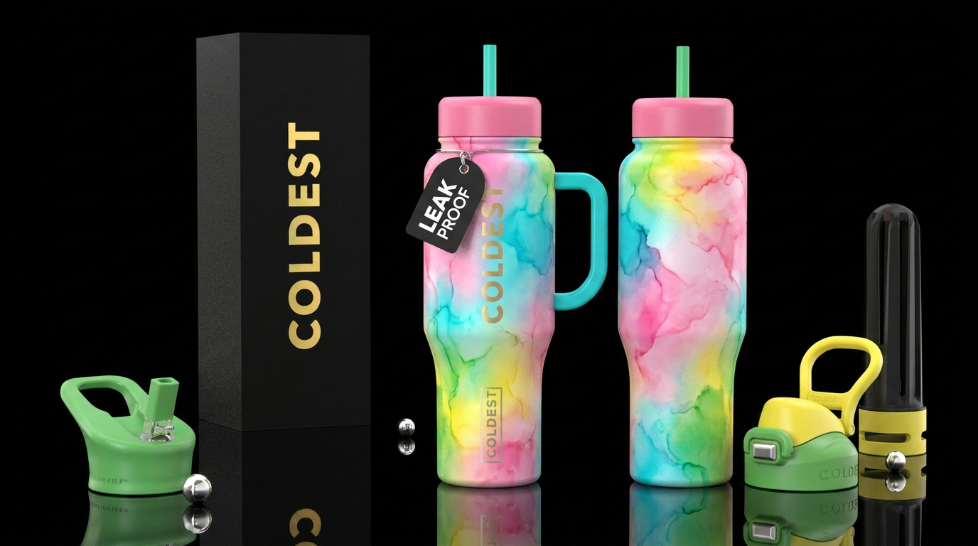 shiny, realism, please show both the front and bac... water bottle design