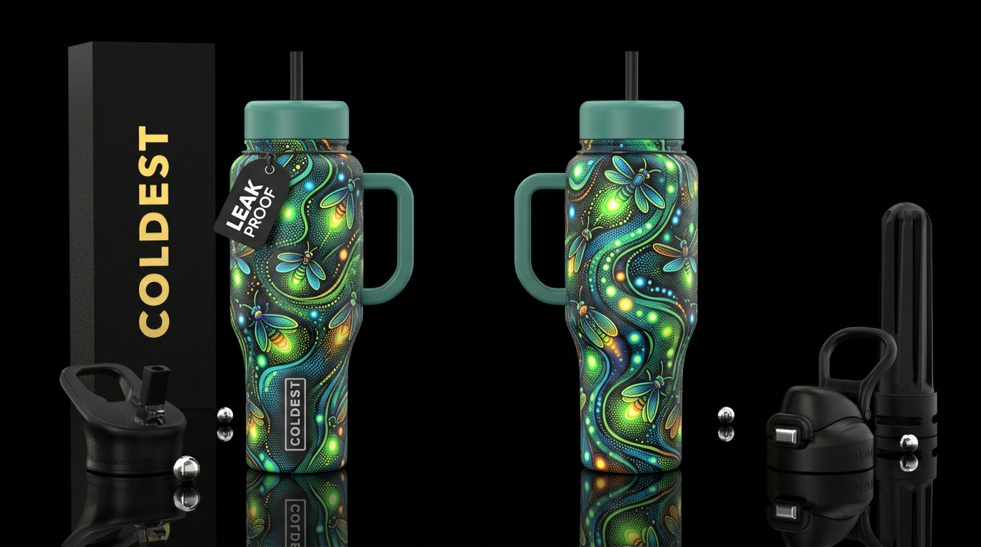 realism, please show both the front and back of th... water bottle design