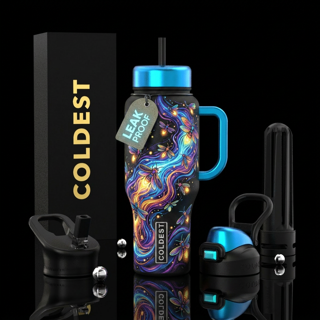 realism, please show both the front and back of th... water bottle design